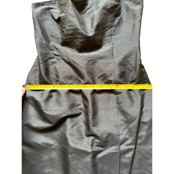 Black Strapless Silk  Evening Dress Size 2 - Picture 7 of 11